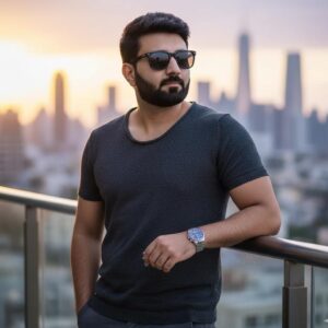 Urban Sunset: Relaxed Professional Portrait