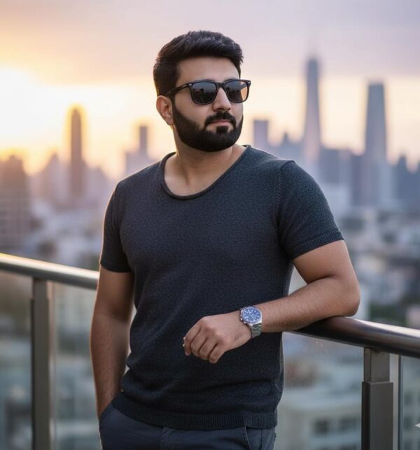 Urban Sunset: Relaxed Professional Portrait