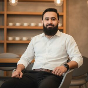 The Confident Professional: Modern Café Portrait