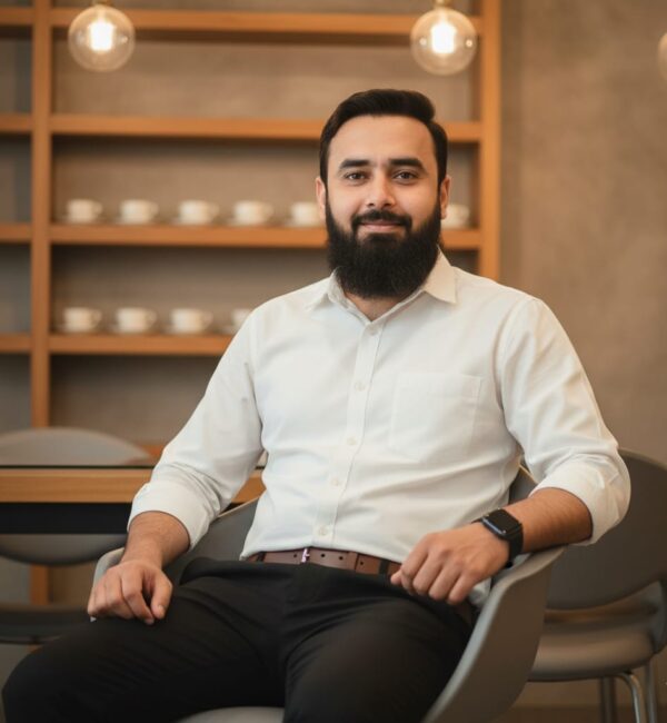 The Confident Professional: Modern Café Portrait
