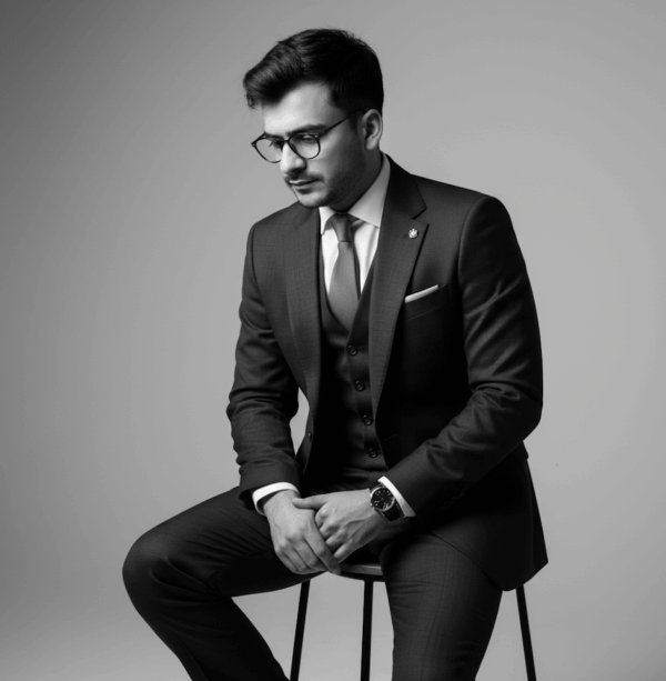Contemplative Elegance: Monochrome Editorial Portrait
